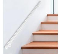 30-600cm Metal Handrail with Brackets, Stair Handrail for Indoor Outdoor Wall Mounted Hand Rails Non-Slip Industrial Wrought Iron Stairway Railing(100cm/39in)