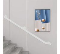 30-600cm Safety Stair Railing Indoor/Outdoor Wall-Mounted Galvanized Iron White Anti-Slip il Size: 500cm Durable and Secure Stair Access Solution