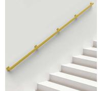 30-600cm Stair Banister Handrail Black/White/Gold Square Staircase Railing Industrial Metal Iron Pipe Balustrade Hand Railing Wall Mount Safety Hand Rails for Interior Outside(Gold,12ft/3600mm)