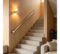 30-600cm Stair Handrail for Indoor, Stairs Hand Railing Wall Mount, Industrial Metal Pipe Rust-Proof Non-Slip Banisters Porch Deck Railing(4ft/1.2m)