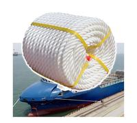 30/65/164/328' Marine-Grade Three-strand Braided Dock Lines, 12-24 mm White High Strength Nylon Boat Rope for Yacht Pontoons Express Cruisers Swing Tug-of-war(22mm/0.87",50m/164')