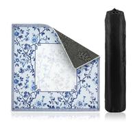 30.7" Mahjong Mat for Table - Non-Slip, Noise-Reducing Neoprene Game Mat - No Fold Marks, Silent Table Cover with Portable Travel Bag for Mahjong, Poker, Dominoes, Cards(Blue)