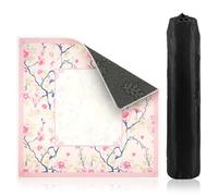 30.7" Mahjong Mat for Table - Non-Slip, Noise-Reducing Neoprene Game Mat - No Fold Marks, Silent Table Cover with Portable Travel Bag for Mahjong, Poker, Dominoes, Cards(Pink)