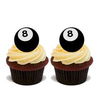 30 8 BALL POOL STAND UP Edible RICE Wafer Card Cake Toppers D1 EIGHT Snooker