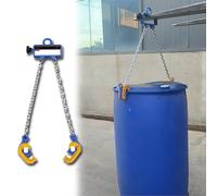 30-85 Gallon 55 Gallon Drum Handler Industrial, Double Lifting Chain 1ton/ 2200lbs Capacity, Heavy Duty Barrel Lifter with Rigging Hook, Commercial & Residential(B-2leg-Load 1Ton/2200LBS)