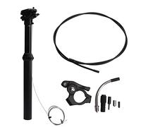 30.9x375mm Bicycle Seat Post Hydraulic Suspension Dropper Seatpost with External Cable Routing 100mm Travel for Mountain Bike Road Bike Black 7075 Aluminum Alloy