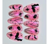 30 Artificial Nai1s Halloween Special Bat ABS Materiales Easy Application