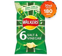 30 Bags of Walkers Crisps Salt & Vinegar Pack of 6 x 25g