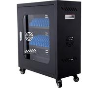 30-bay Mobile Charging Cart For Phones & Tablets, Secure Locking Storage Cabinet With Charge Ports, Ideal For Schools, Offices & Events