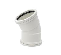 30° Bend (Double Socket), White Kayflow 110mm Soil & Waste Pipe Fitting