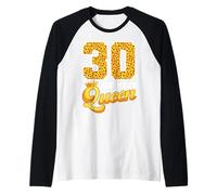 30 Birthday Queen 30th Birthday Celebration Leopard Queen Raglan Baseball Tee