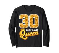 30 Birthday Queen Leopard Thirty Years Old 30th Birthday Long Sleeve T-Shirt