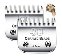 #30 Blade Dog Grooming Clipper Replacement Blades,Compatible with Andis Oster A5, Wahl KM Series Clippers,Detachable Stainless Steel Blade，Size-Cut Length 1/50 0.5mm-2 Packs