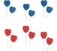 30 Blue Heart Shaped Lollipops Blue Raspberry Flavoured Sweet Candy Lollies, Ideal for Snack Cupboard, Weddings, Valentines, Party Bag fillers haynesdiscount ltd (Blue-Raspberry)