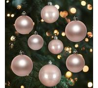 30 blush pink christmas baubles - round bauble decorations - christmas tree hanging ornament - 4cm 40mm 5cm 50cmm 6cm 60mm baubles - matt & gloss finish - tree wreath garland decorations.