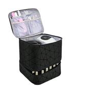30 Bottles Nail Polish Storage Bag Portable Cosmetic Large Handbag Organizer with Handle for Travel 2 Layer Essential Oil Bag 23.5cm*25cm*20cm(Black)