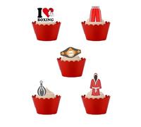 30 Boxing Sport Theme Stand Up Thick Wafer Paper Edible Cake Decorations