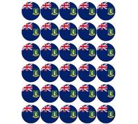 30 British Virgin Islands Flags Cupcake Toppers Edible Wafer Paper Fairy Cake Toppers Birthday Cake Decorations