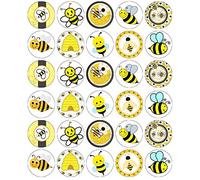 30 Bumble Bees Cupcake Toppers Edible Wafer Paper Fairy Cake Toppers Birthday Cakes