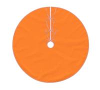 30" Burlap Christmas Tree Skirt, Beauty Burnt Orange Print Farmhouse Holiday Tree Mat Base Cover Decor