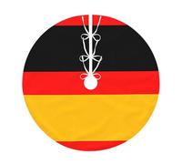 30" Burlap Christmas Tree Skirt, germany flag Print Farmhouse Holiday Tree Mat Base Cover Decor