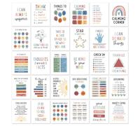 30 Calming Corner Posters for Classroom Emotions Feelings Chart for Kids Calm Down Corner Poster for Preschool Special Education Classroom Supplies Therapy Office Mental Health Wall Decor(Calm30)