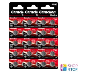 30 Camelion Alkaline Batteries L1154 LR44 AG13 1.5V No Mercury 10Pcs Exp 2028