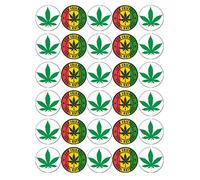30 Cannabis Leaf Marijuana Weed Ganja Cupcake Toppers Edible Wafer Paper Fairy Cake Toppers Birthday Cakes