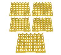 30 Cell Plastic Egg Crates Holder Tray, 5PCS Egg Flats for Farm Storage and Transportation - Durable Reusable Material, Stackable Space Saving Design for Home and Commercial Use (Yellow)