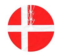30" Christmas Tree Skirt 30 36 48 Inch - Denmark Danish Flag Print Holiday Party Mat Decorations for Xmas Home Decor