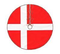 30" Christmas Tree Skirt 30 36 48 Inch - Denmark Danish Flag Print Holiday Party Mat Decorations for Xmas Home Decor
