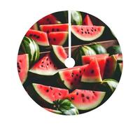 30" Christmas Tree Skirt 30 36 48 Inch - Watermelon fresh fruit Print Holiday Party Mat Decorations for Xmas Home Decor