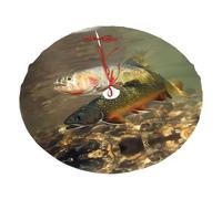 30" Christmas Tree Skirt â€“ Festive Holiday Party Brook Trout Fly Fishing Print Mat Decor for Xmas Home Decor
