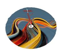 30" Christmas Tree Skirt â€“ Festive Holiday Party Mat with Color lines Print, Indoor Outdoor Celebrations, New Year