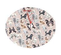 30" Christmas Tree Skirt â€“ Festive Holiday Party Poodles Dogs Print Mat for Xmas Home Decor for Christmas, New Year