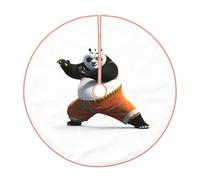 30" Christmas Tree Skirt â€“ Festive Kung Fu Panda practicing martial arts Print Party Mat for Holiday Decor, Perfect for Xmas, New Year, and More