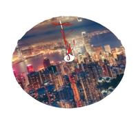 30" Christmas Tree Skirt â€“ Hong Kong Print Holiday Party Mat Decorations for Xmas Home Decor Ornaments