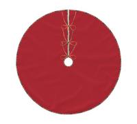 30" Christmas Tree Skirt Amaranth red Print Xmas Tree Mat for Holiday Party Ornaments Indoor Outdoor Decorations