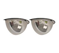 Traffic Mirror 2 Pack 30cm Acrylic Clear 90deg Dome Wide Angle Safety Mirror XL