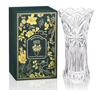 30 CM Crystal Glass Vase with Gift Box - Tall Clear Vases for Flowers, Large Tulip Vase Centrepiece for Wedding & Valentine,Living Room Home Décor