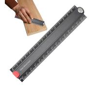 30 cm Foldable Metal Ruler - 90° Angle Aluminium Measuring Tool | Black Ruler 0-300 mm for Mechanical Engineering and Metalwork | Precision Tool for Professionals