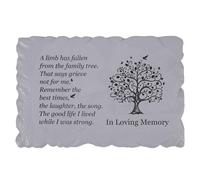 30 cm Long Tree of Life Song Polyresin Memorial Garden Stone, Memorial Stones for Loved Ones Outside, Memorial plaques, Sympathy Gifts for Loss of Loved one, Memorial Gifts