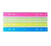 30 cm Ruler, 4 Bright Colors, Flexible Precision Measuring Tool in Yellow Red Blue Green, for School Office Home, 12 Inch (Light Color)