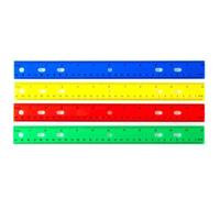 30 cm Ruler, 4 Bright Colors, Flexible Precision Measuring Tool in Yellow Red Blue Green, for School Office Home, 12 Inch (Dark Color)