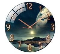 30 cm Silent Wall Clock Tempered Glass Living Room The Earth Landscape