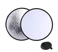 30 cm Two-in-One Photo Frame Background Reflective Plate Round Fly Plate 2-in-1 Silver White