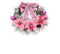 30 Cm Wreath Artificial Garland Pine Rings Wreaths Merry Front Door Blue Winter(Pink)