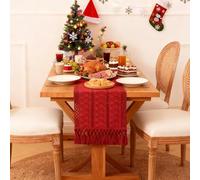 30 cm x 183 cm Christmas Table Runner for Home Decor with Tassels Long Farmhouse Rustic Boho Table Runner Macrame Burlap Table Decoration for Living Room Bridal Shower