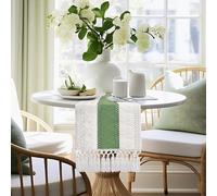 30 cm x 240 cm Table Runner Table Runner with Tassels Hand Woven Cotton Table Cover Rustic Farmhouse Table Decoration for Bohemian Kitchen Dining Table