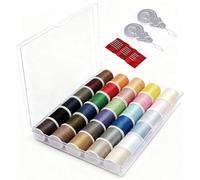 30 Color Polyester Sewing Thread Set, Cotton Thread, 45m/50yds per Roll, for Hand and Machine Sewing, Includes Black and White